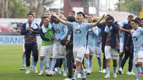 Los jugadores del Celta, celebrando el triunfo frente al Sevilla en mayo del 2025.