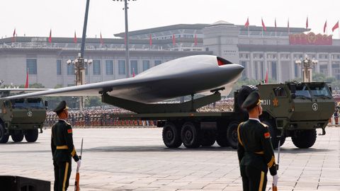 Desfile militar con motivo de la celebraci�n de la victoria de China contra Jap�n en 1945