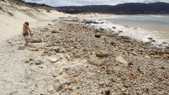La zona de Outeiro, cubierta de rocas.