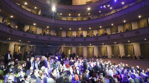 Vista del patio de butacas del teatro Jofre durante el acto institucional de San Xiao.