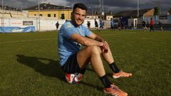 Pablo Castr�n, antes del entrenamiento del Ribadeo el pasado mi�rcoles.