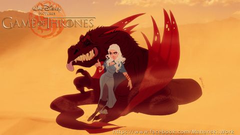 DAENERYS. La Targaryen, acompañada por uno de sus inseparables dragones.