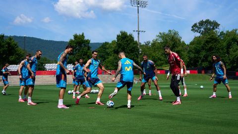 Entrenamiento de la selecci�n espa�ola en Chattanooga.