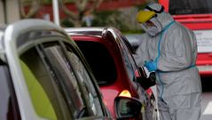 Pruebas de detecci�n del covid-19 en el covidauto del Ventorrillo, en A Coru�a