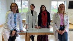 Rosario Lpez Rico, Beatriz Carams Prez, Elena Miranda Fernndez y Silvia Mara Daz Prado, en el Inibic (Instituto de Investigacin Biomdica A Corua) del Chuac