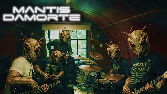 Camuflados bajo la imagen de mantis, los cinco m�sicos saben perfectamente qu� hacer con sus instrumentos