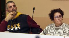 El concelleiro Jos� Antonio Otero, de Esquerda Unida, junto a su compa�era de partido Susana Mill�n