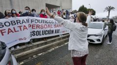 Concentraci�n por la sanidad en el centro de salud de Baltar