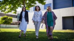 Silvia Su�rez, Carmen Dur�n y Marta Pi�eiro este mi�rcoles en la sede central de La Voz de Galicia