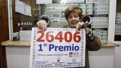 Imagen de archivo de otro premio entregado en la administraci�n de loter�as en el n�mero 42 de la calle de la Torre