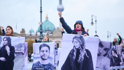 Manifestaci�n en Berl�n de apoyo a las protestas en Ir�n.