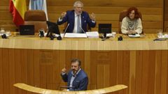 Luis Bar�, el mi�rcoles en la tribuna del Parlamento, tras la bronca en la sesi�n de control.