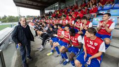 Luciano Calvo, presidente del Berganti�os, en la presentaci�n del equipo.