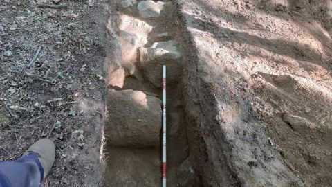 Una de las excavaciones en Outeiromeau, O Pereiro de Aguiar.