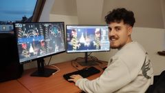 David Murads, trabajando en el vdeo mapping para el Ayuntamiento de Bruselas