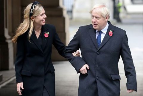 Boris Johnson, este sbado con su pareja, Carrie Symonds