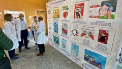 Exposici�n de carteles escolares sobre donaci�n que se exhibe en el Hospital Provincial de Pontevedra