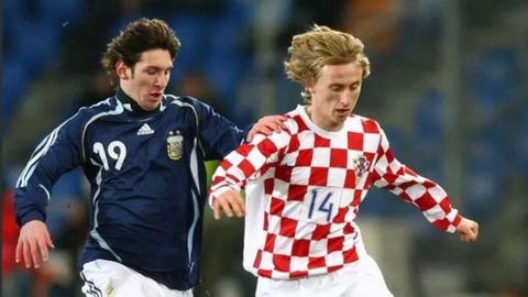 Messi y Modric Messi y Modric en el primer partido en el que se enfrentaron, en marzo del 2006 en Basilea.