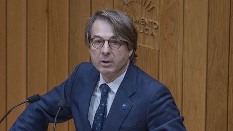 El conselleiro Miguel Corgo, en noviembre, durante una intervenci&oacute;n en el Parlamento de Galicia