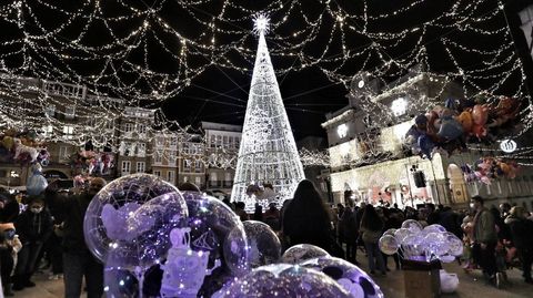 Encendido de las luces de Navidad en Ourense el ao pasado.