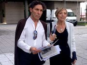 Antonio G. y M.C.A.M., ayer tras defender su inocencia en el juicio.