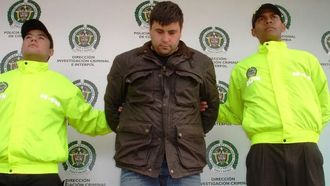 Carlos Garc�a, apodado Matador, tras su detenci�n en Medell�n en el 2011. Resid�a en la ciudad colombiana para trabajar para una gran organizaci�n de la r�a de Arousa.