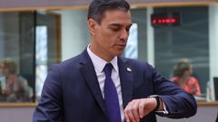 Pedro S�nchez, este viernes, durante la reuni�n del Consejo europeo en Bruselas.  