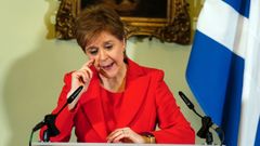 La ministra principal de Escocia, Nicola Sturgeon, durante la comparecencia en la que anunci� su retirada