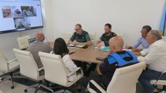 Representantes pol�ticos, t�cnicos y agentes de la Guardia Civil y de la Policia Local de A Laracha participaron en esta reuni�n de ayer de forma telem�tica.