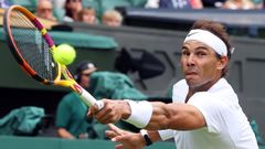 Rafael Nadal, durante el partido de cuartos de final de Wimbledon.