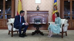 Pedro S�nchez reunido con su hom�loga Moldava, Maia Sandu.