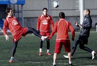 Jorge, en el centro de cara, es uno de los dos ex sportinguistas en el Lugo.