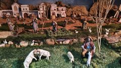 Beln de O Tilo, con sus figuras de barro en Ares. 