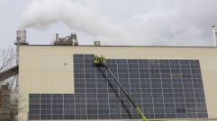 La pared del silo de la planta de Finsa de Padr�n es una de las zonas donde se instalan los paneles fotovoltaicos