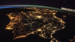 Imagen de la Pen�nsula tomada por los astronautas de la Estaci�n Espacial Internacional