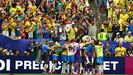 La pentacampeona del mundo celebra su sufrida victoria ante Jap�n.