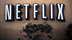 Cartel de Netflix en su sede central de Los Gatos (California)