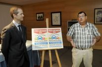 Ricardo Dur�n y Sindo Alonso, ayer presentando la feria Stock-Car Galicia 2015. 