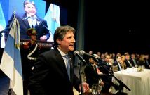 El vicepresidente Boudou, durante su polémica intervención en el acto de Tucumán.