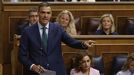 El presidente del Gobierno, Pedro Snchez, durante su intervencin en la sesin de control al Ejecutivo.