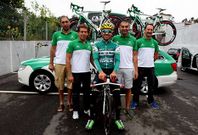 De izquierda a derecha, Condesa, Prego, el l�der del Caja Rural David Arroyo, Citoula y Vieira.