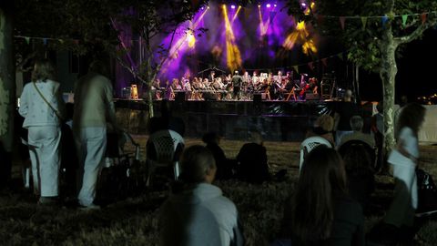 La Agrupacin Musical de A Limia, durante su actuacin