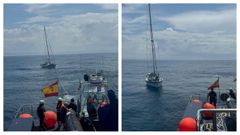 Remolcan�hasta Celeiro al velero VAI tras ser embestido por un grupo de orcas en Ortegal