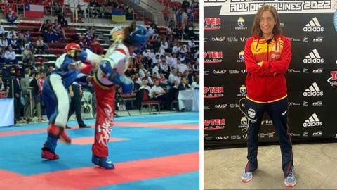 Rebeca Morales, en una competici�n de kickboxing