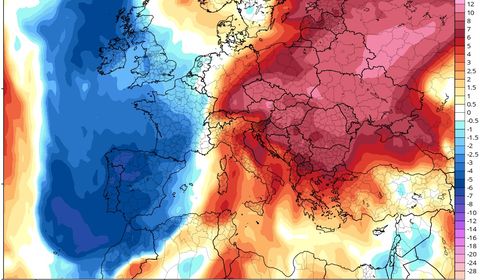 El fin de semana se esperan anomal�as t�rmicas negativas (valores por debajo de la media)