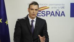 Pedro S�nchez, en su comparecencia desde Bruselas