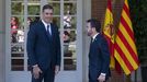 El presidente del Gobierno, Pedro Snchez, y el de la Generalitat, Pere Aragons, este viernes en la Moncloa