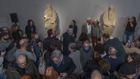 Las esculturas en el Museo do Pobo Galego, donde desde ayer pueden visitarse tras su regreso a Santiago