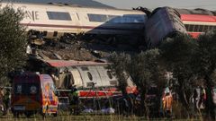 Imagen de los dos vagones que descarrilaron en el accidente ferroviario de Urda, en Toledo