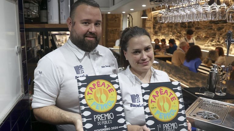 Los ganadores de la última edición del Tapéate, Álex Martínez y Mar Lago, del restaurante Bacelo.